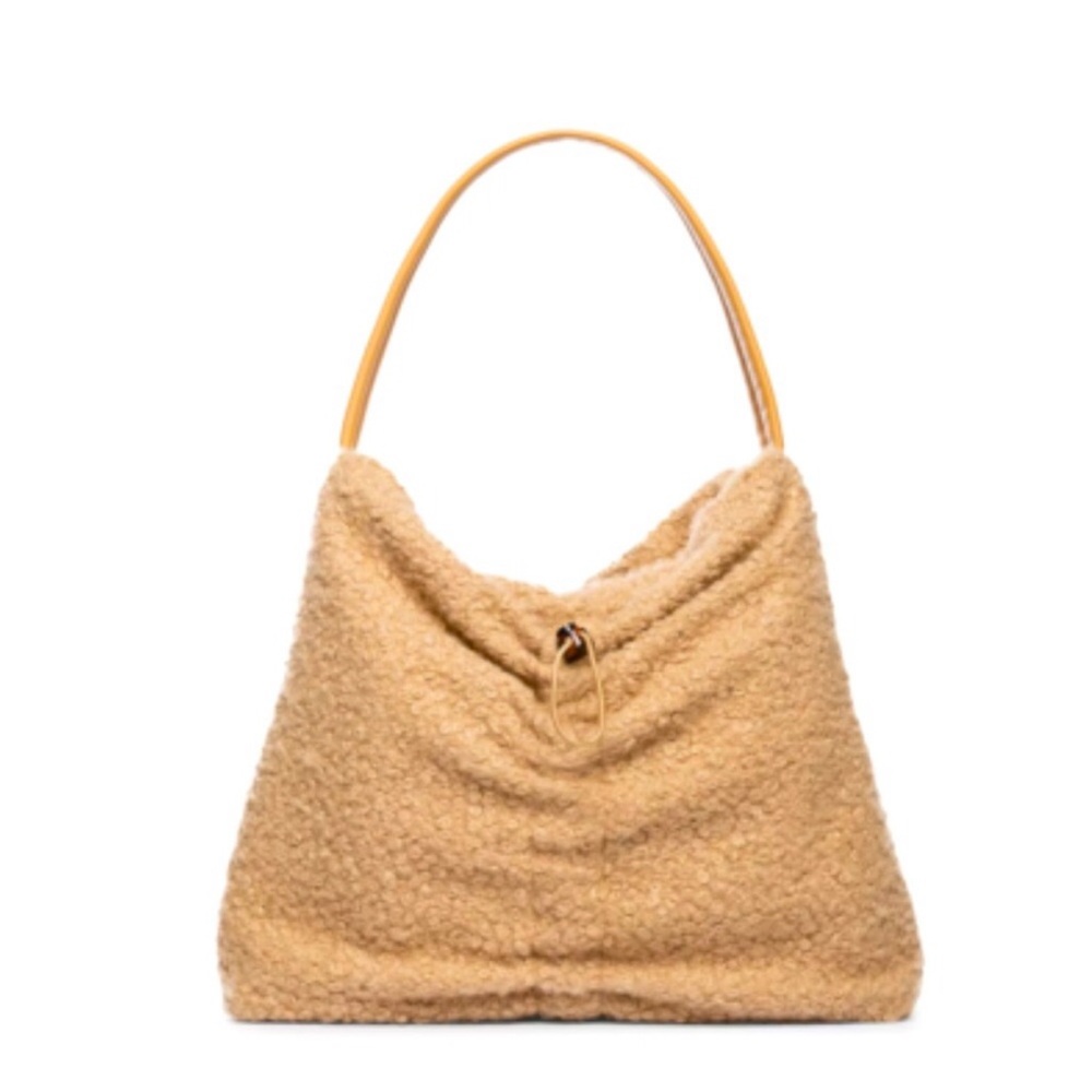 Staud Felix Sherpa Tote Color Doe -Doe Faux Fur - Picture 3 of 10